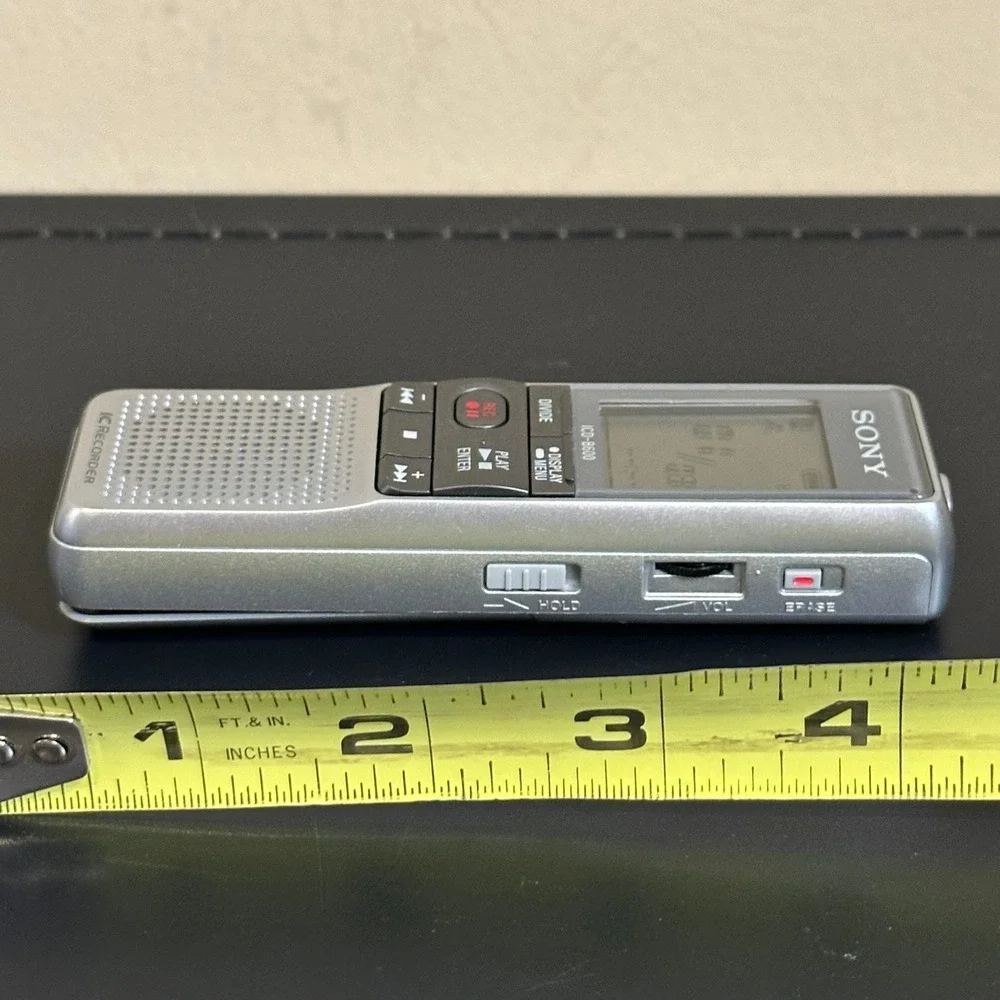 Sony ICD-B600 Digital IC Voice Recorder Silver Handheld Dictation Device